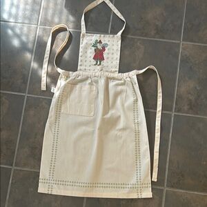 Father Christmas Printed/Screen printed Canvas Beige Apron